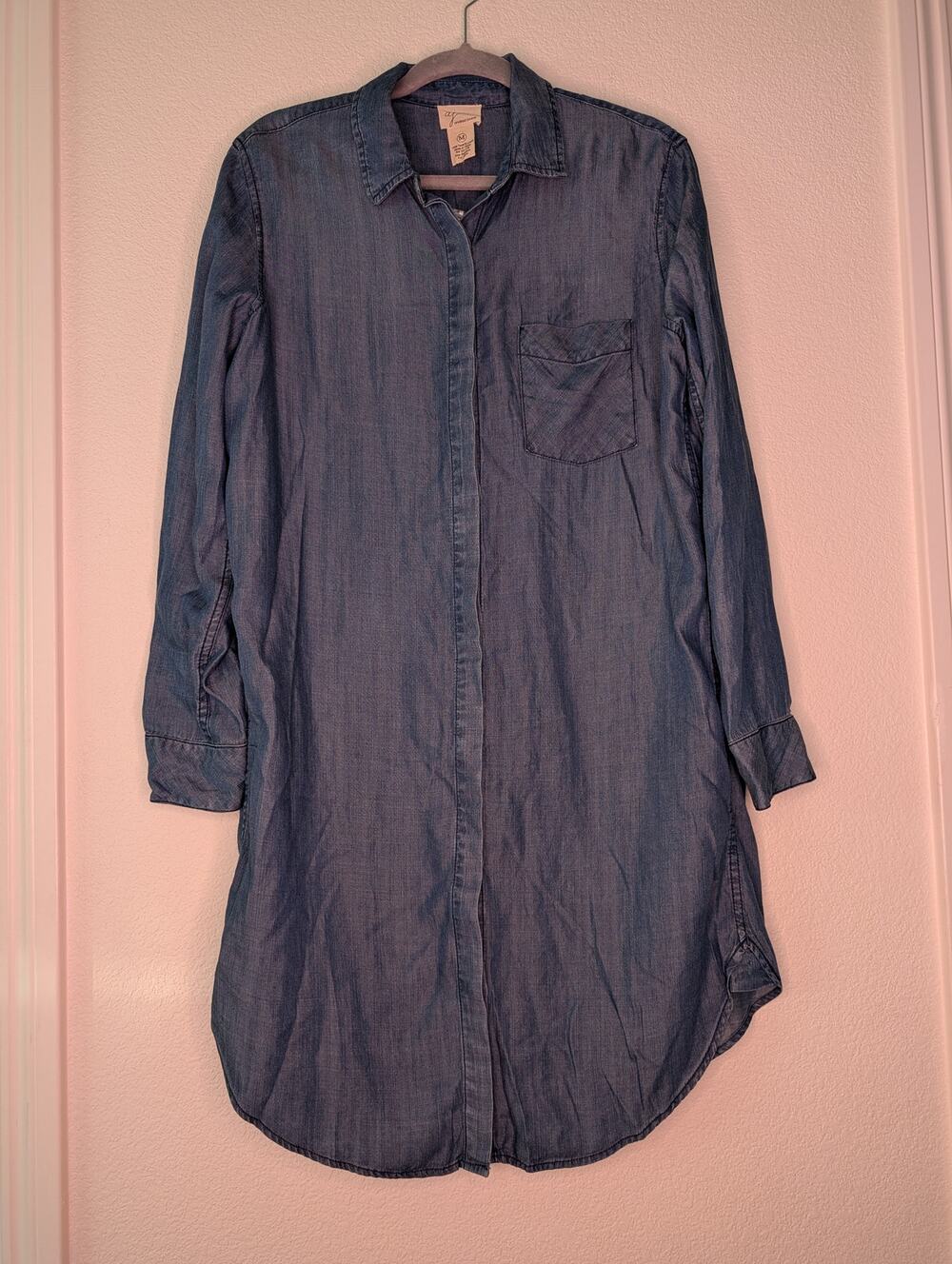 Andrea Jovine NWT 100% Tencel Denim Dress M Natural Fibers Soft Chic Casual